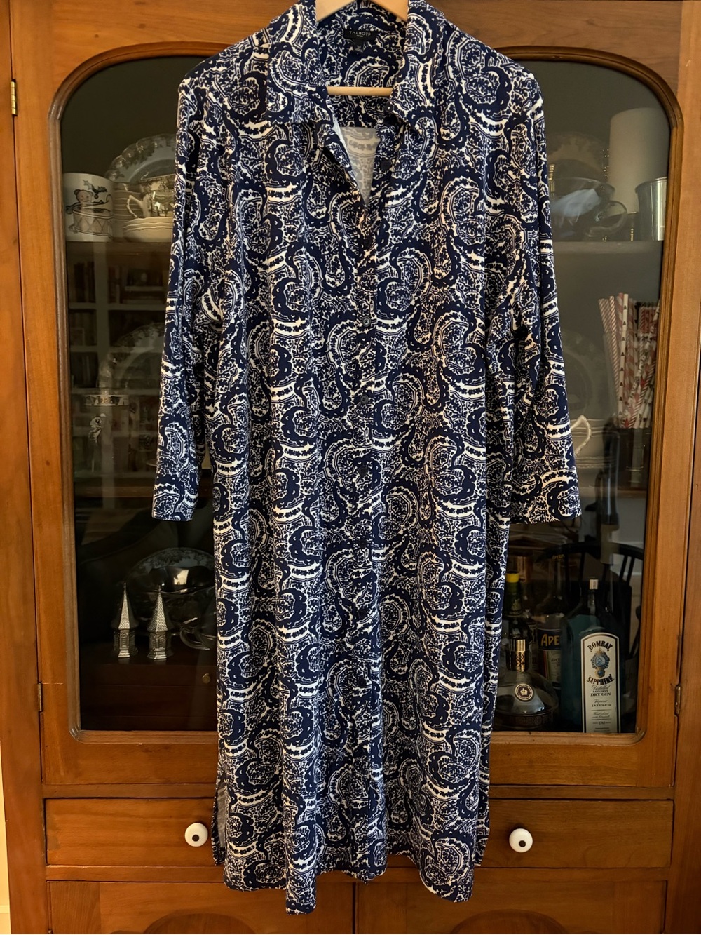 Talbots Blue Paisley Shirt Dress - Women